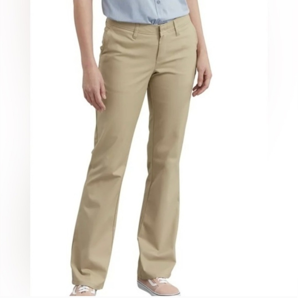 Dickies Women's Slim Fit Boot Cut Stretch‎ Twill Pant Size 6R